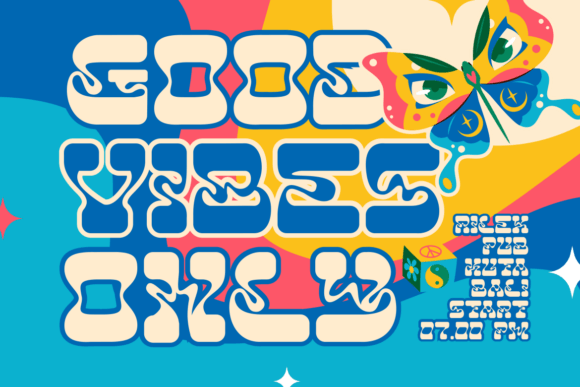 Neon Daze: Bold Psychedelic Font for Creative Projects